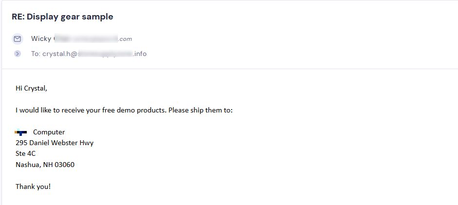 Retailer reply from Store Supply Warehouse